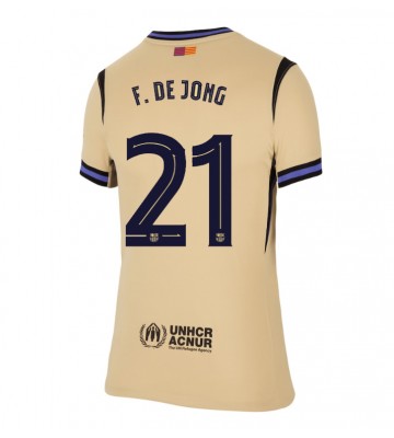 Barcelona Frenkie de Jong #21 Udebanetrøje Dame 2025-26 Kortærmet